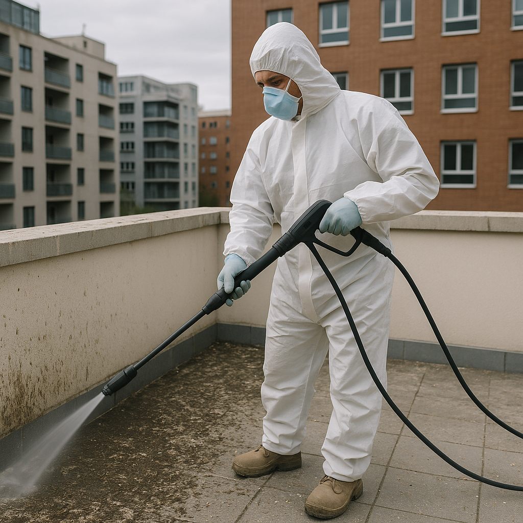 Nettoyage après infestation et fientes de pigeon