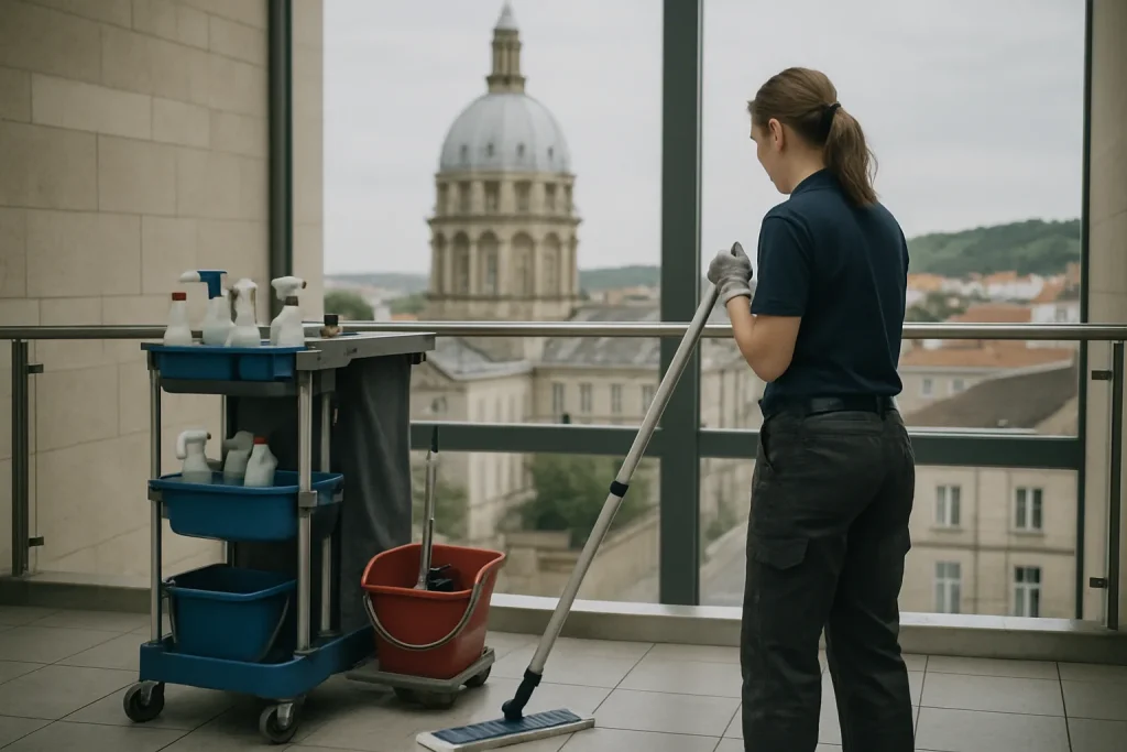 Des professionnels nettoient un appartement à Boulogne-Sur-Mer.