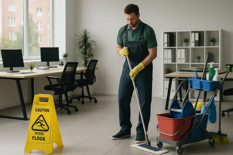 Un professionnel du nettoyage à Wattignies utilise des équipements modernes dans un appartement.