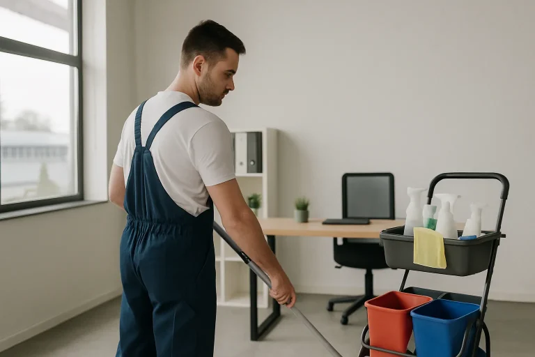 Une équipe de nettoyage professionnelle nettoie un appartement à Carvin avec des produits écologiques.