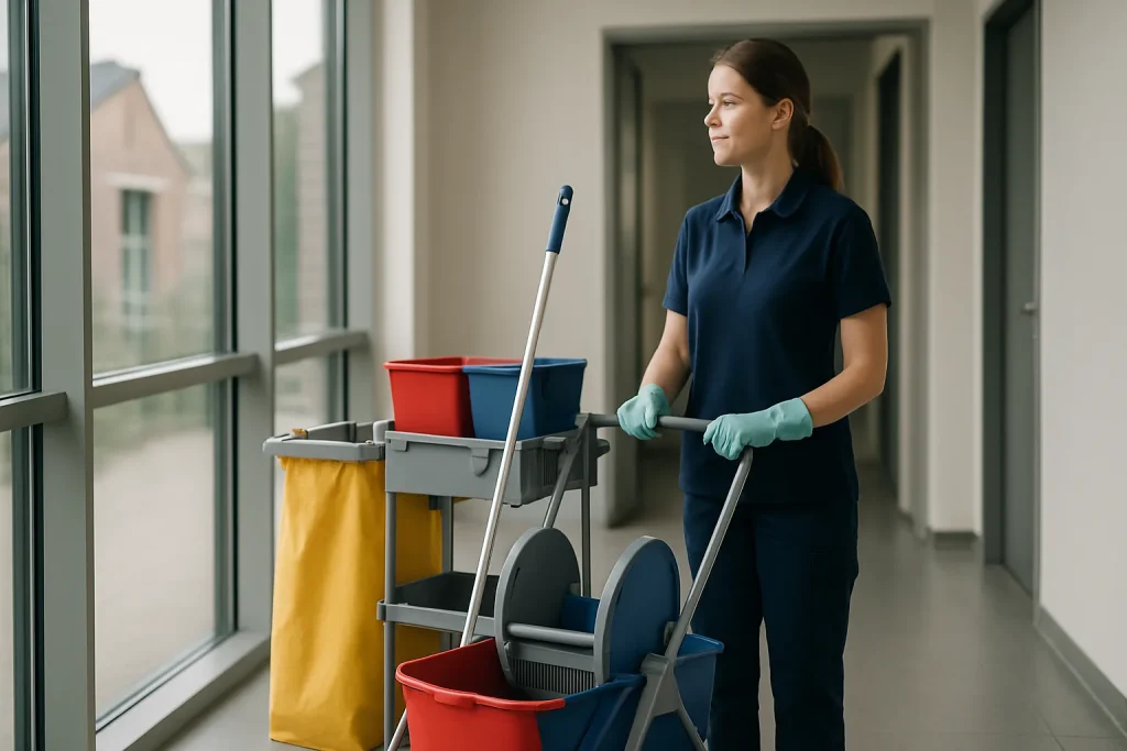 Panorama de Wimille avec des maisons et jardins bien entretenus, illustrant l'importance du nettoyage.