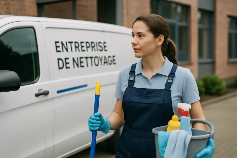 Équipe de nettoyage à Chauny utilisant des équipements modernes dans la ville.